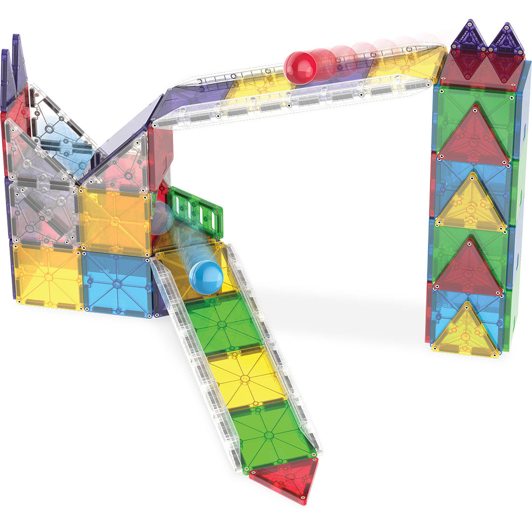 magna-tiles knikkerbaan rail racers deluxe - 90st