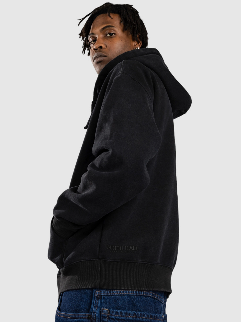 Ninth Hall Fundamental Zip Hoodie black