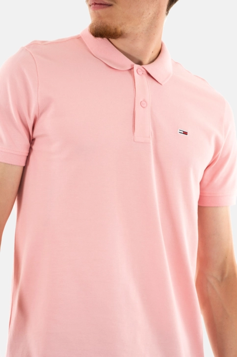 Polos tommy jeans slim placket tha ballet pink