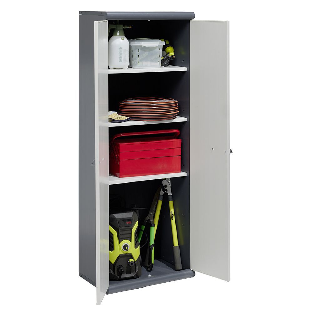 Armoire de jardin haute gris 62x39xH169 cm