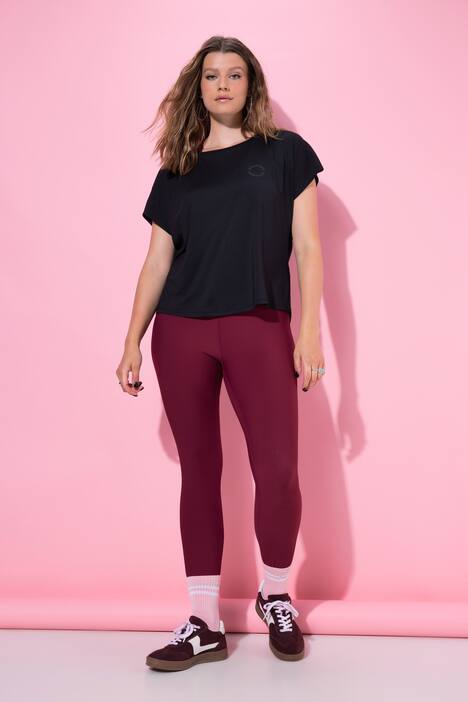 Sport-Shirt, elastisch, Prints vorne und hinten, schwarz