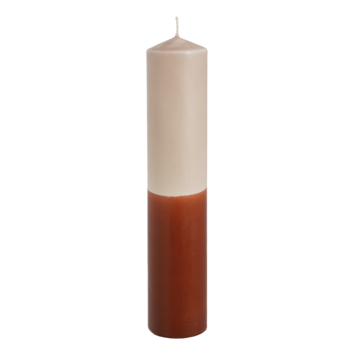 Dip-dye kaars stearine licht roze terra - h25xd5cm