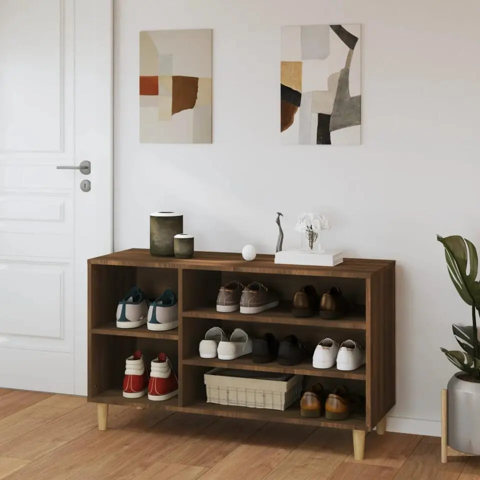 vidaXL - Schoenenrek - Bruin - Bewerkt hout
