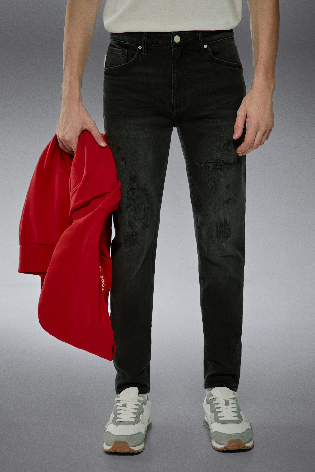 Calça jeans skinny confortável preta lavada Pedri x Springfield