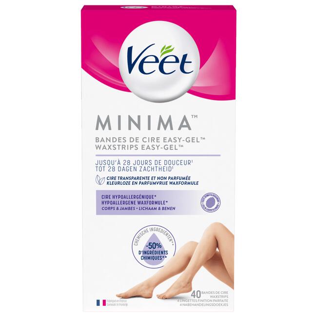 Veet Minima Ontharingsstrips Benen & Lichaam Hypoallergeen 40 stuks