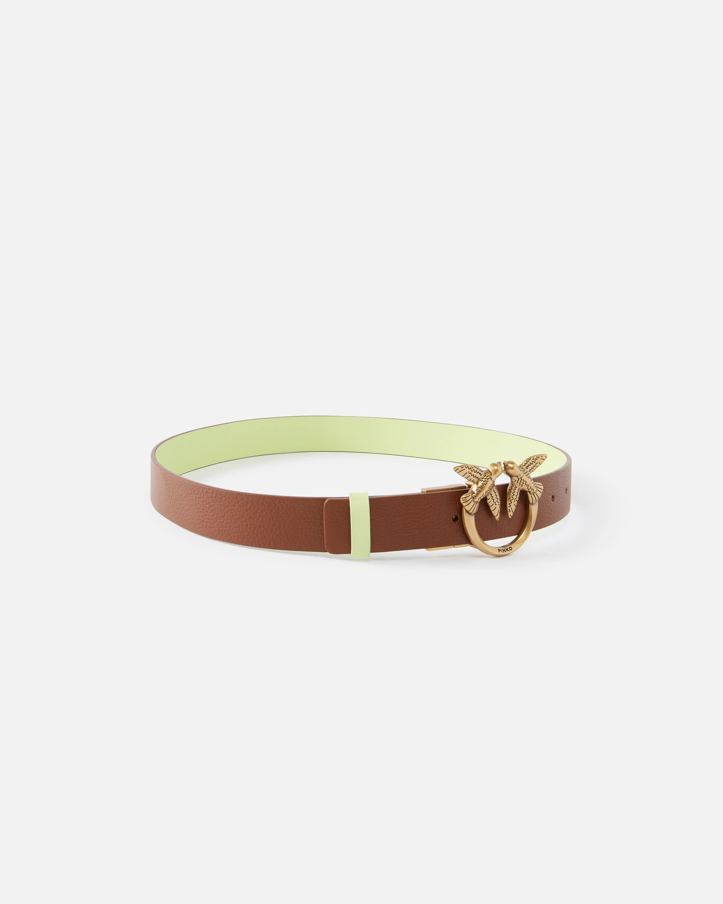 Ceinture love birds réversible | Marron