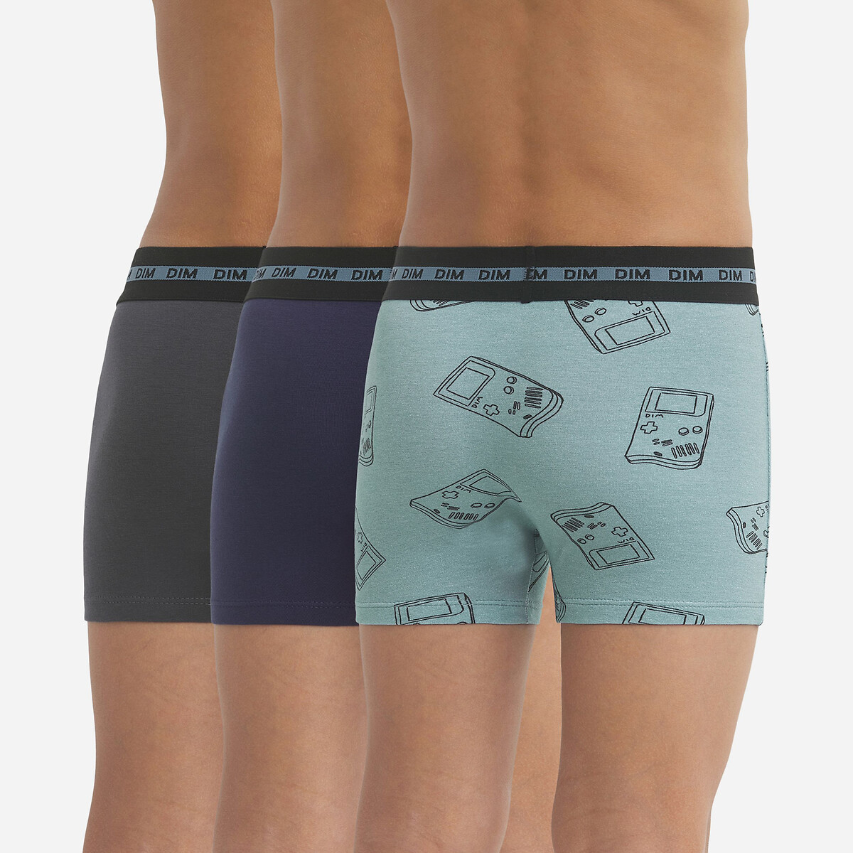 DIM<br>Conjunto de 3 cuecas boxer de algodão elástico