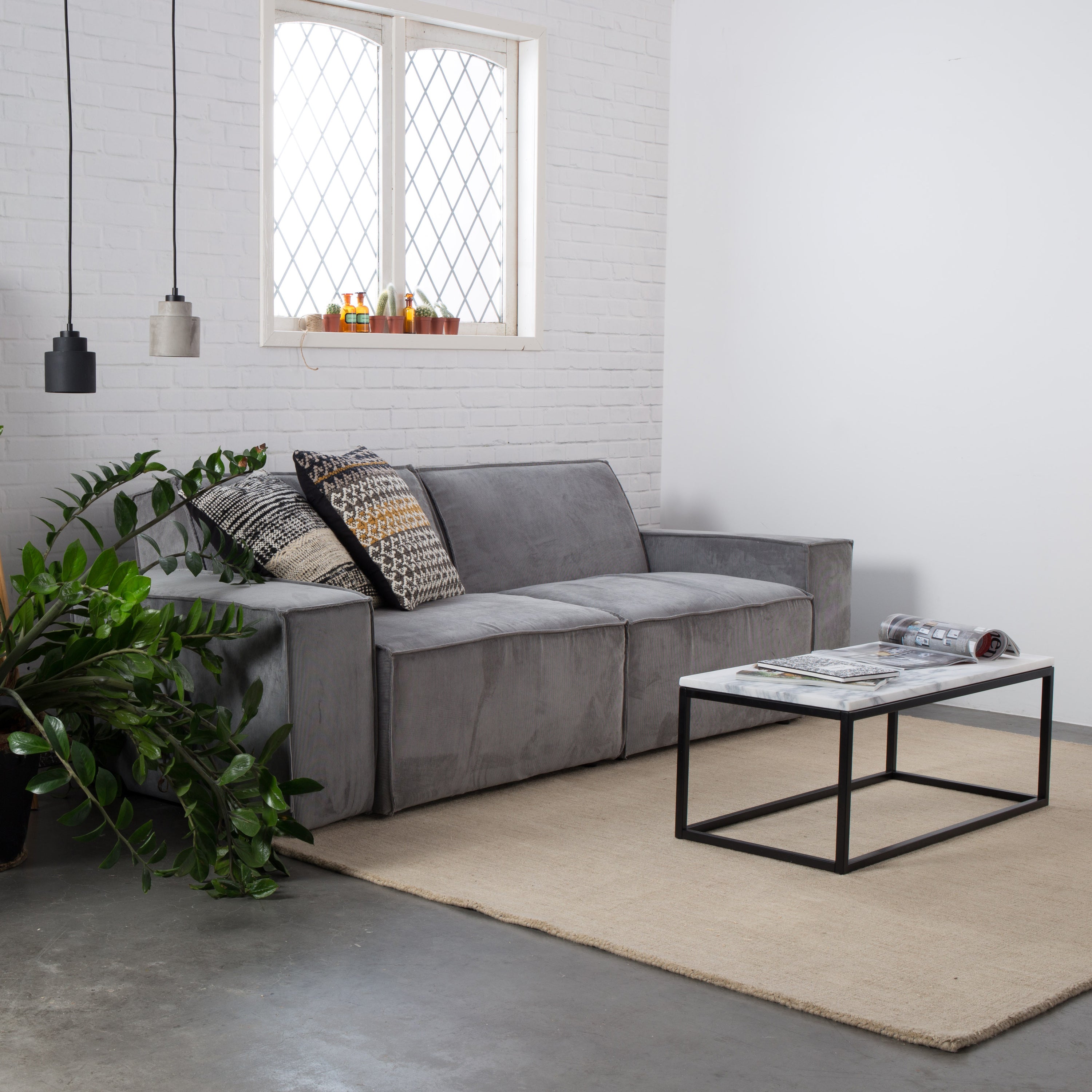 Zuiver Left Hanglamp Beton - Zwart