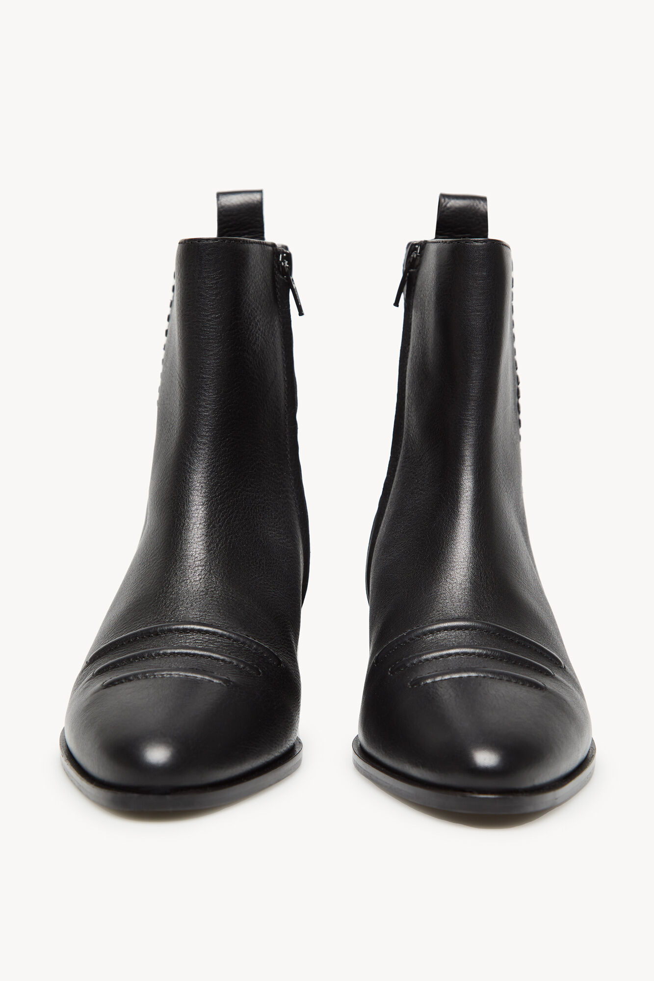 Gloria Botins de pele planos - Negro