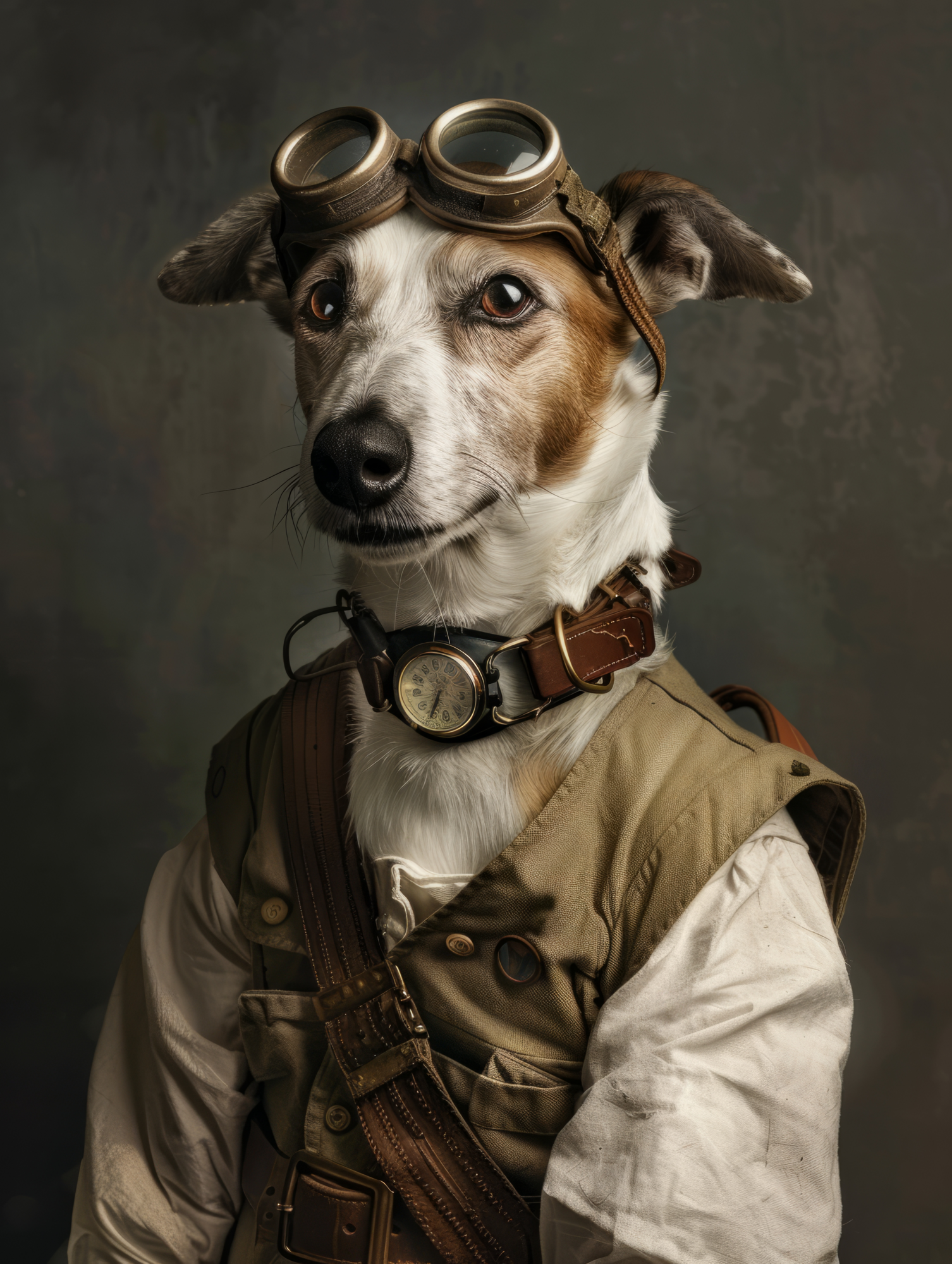 Canvas schilderij van een Berger Picard Dog 60x80 cm