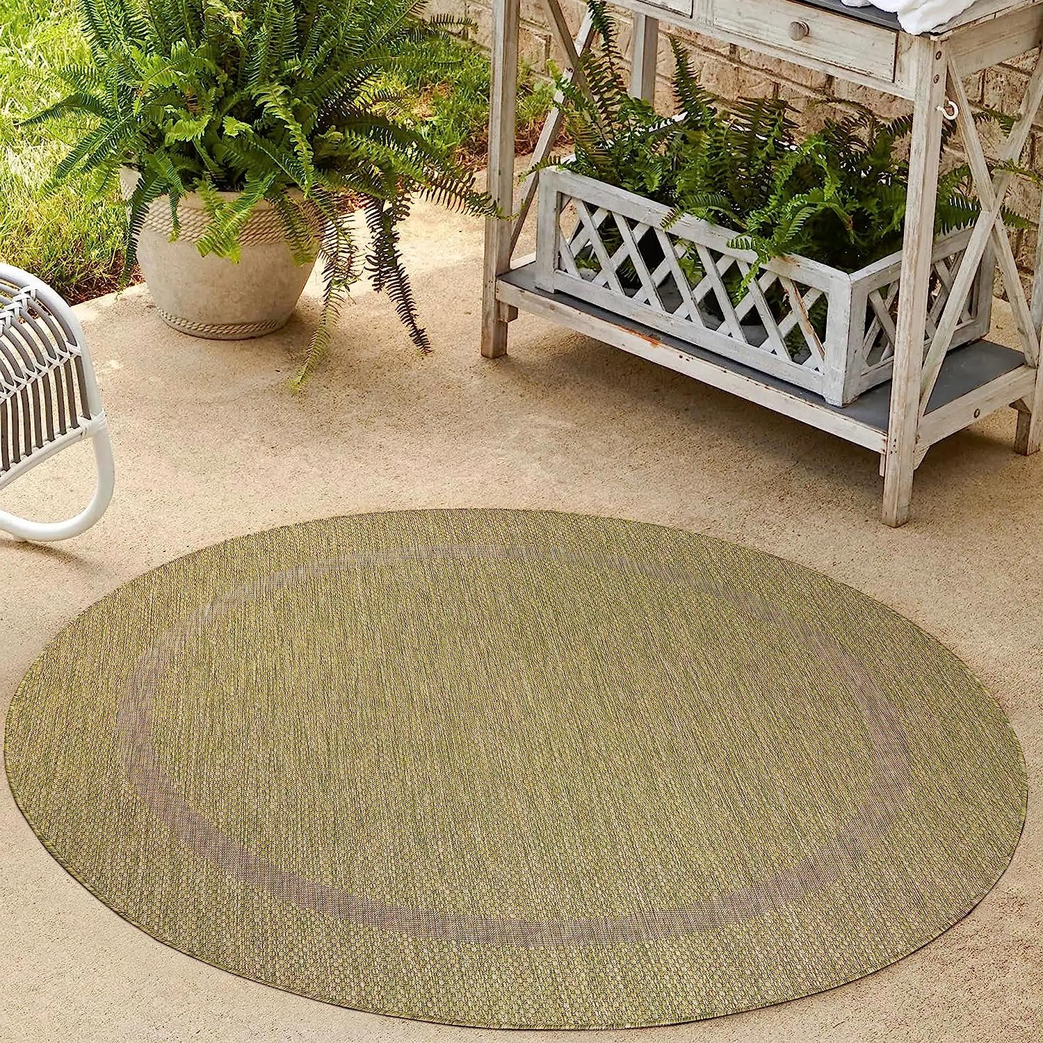 Waschbarer In & Outdoor Teppich Wetterfest Balkon Wasserfest Garten Terasse