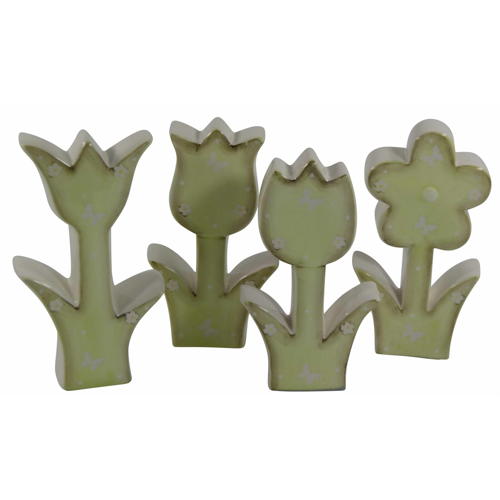 HTI-Living Frühlingsblumen 4 er Set Keramikblumen