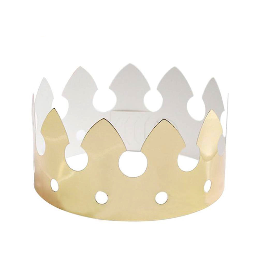 (10er Set) 58x9cm Metallic Party Krone Verstellbare Karton Krone Accessoire - Gold