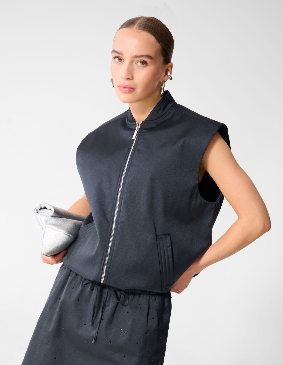 Sleeveless Bomberjack Donkerblauw