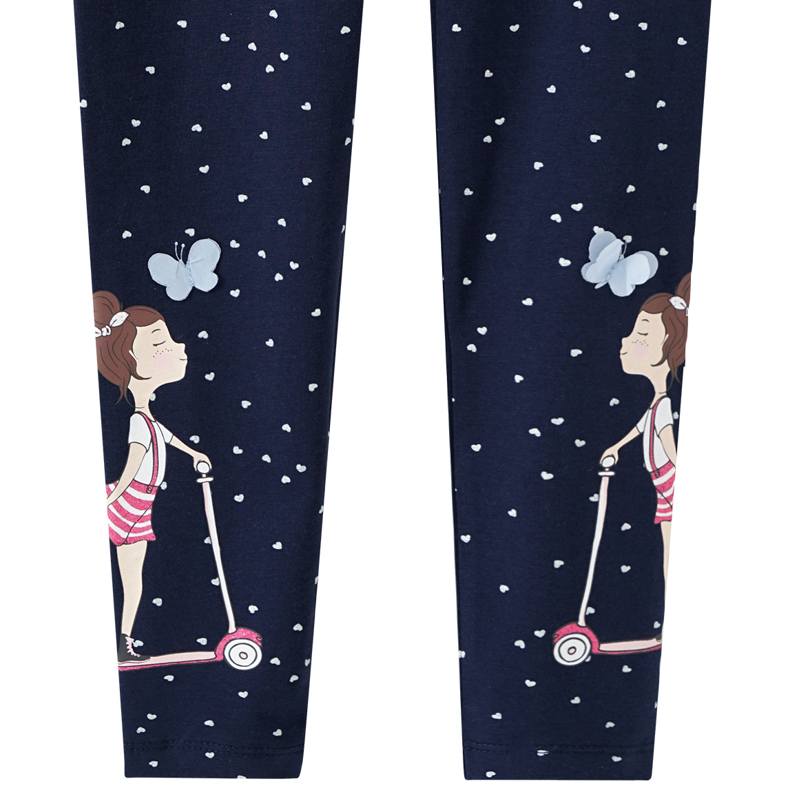 Topolino Mädchen Leggings mit Herzen allover dunkelblau