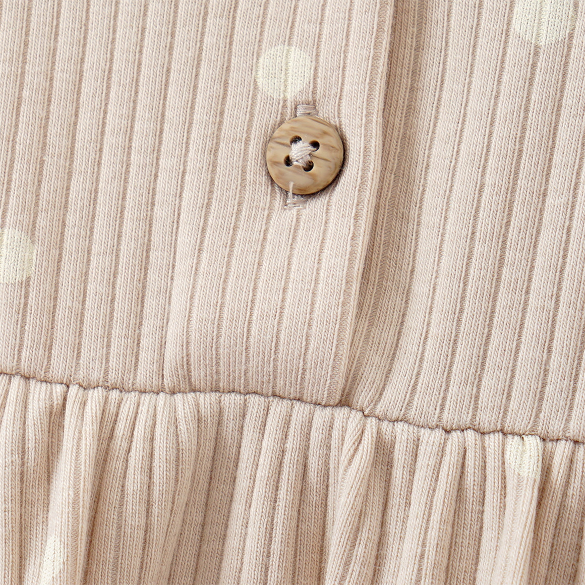 Topomini Baby Kleid mit Ripp-Struktur hellbeige