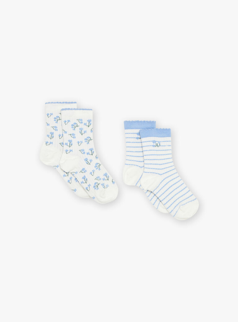 Lot de 3 chaussettes jacquard fleurs