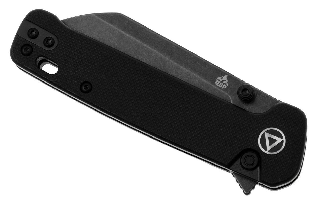 QSP Knife Penguin Button Lock QS130BL-A2, Black, Black G10, zakmes