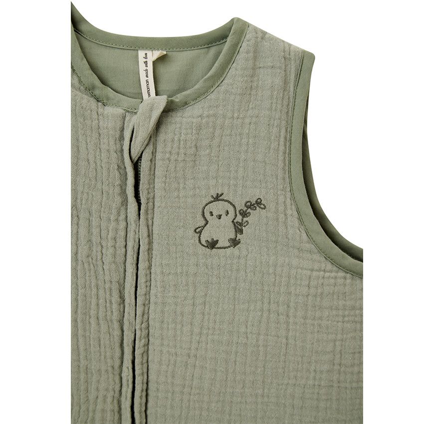 Gigoteuse TOG 2 broderie poussin en gaze de coton - Vert