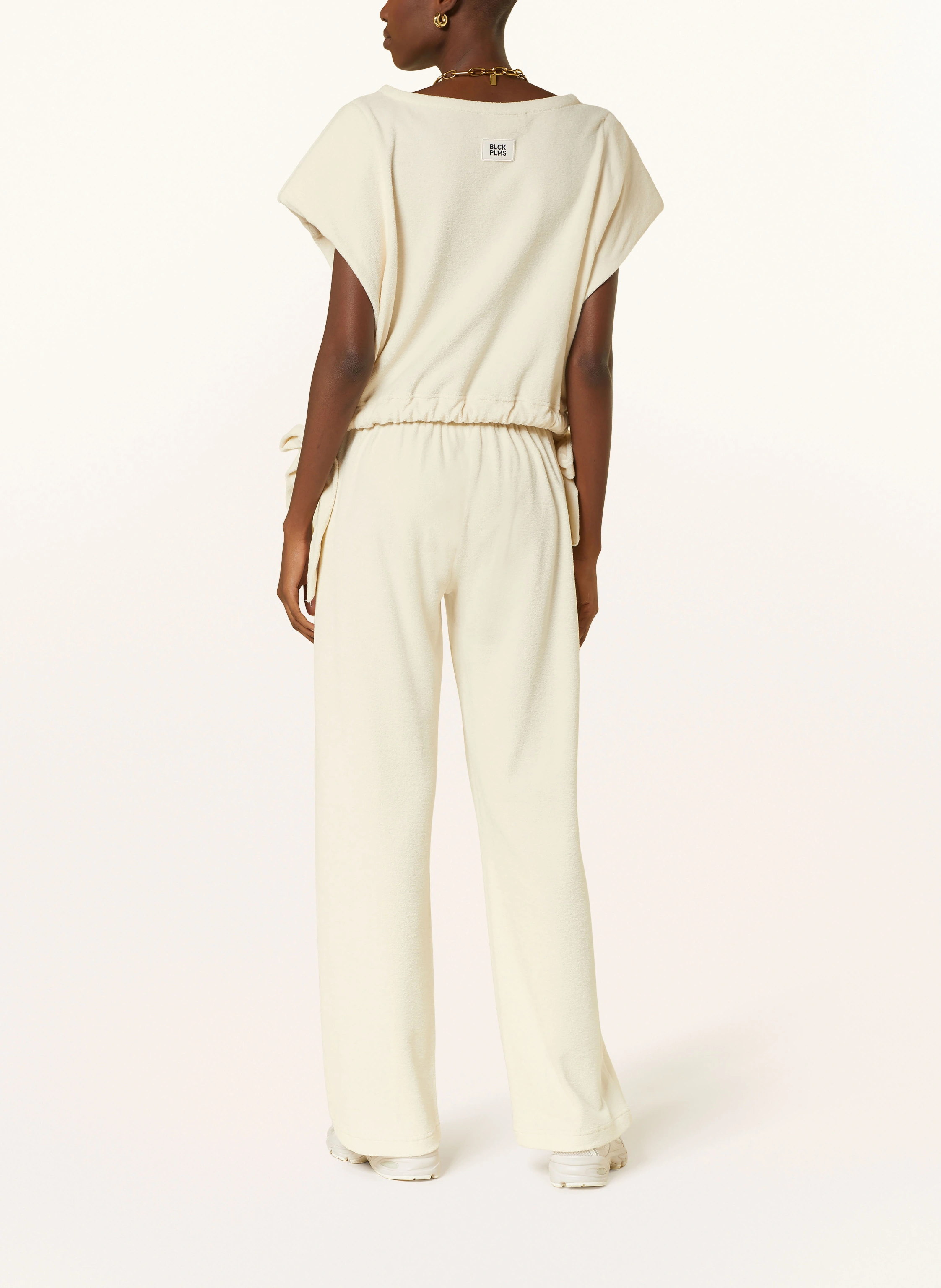 black palms Cropped-Shirt aus Frottee