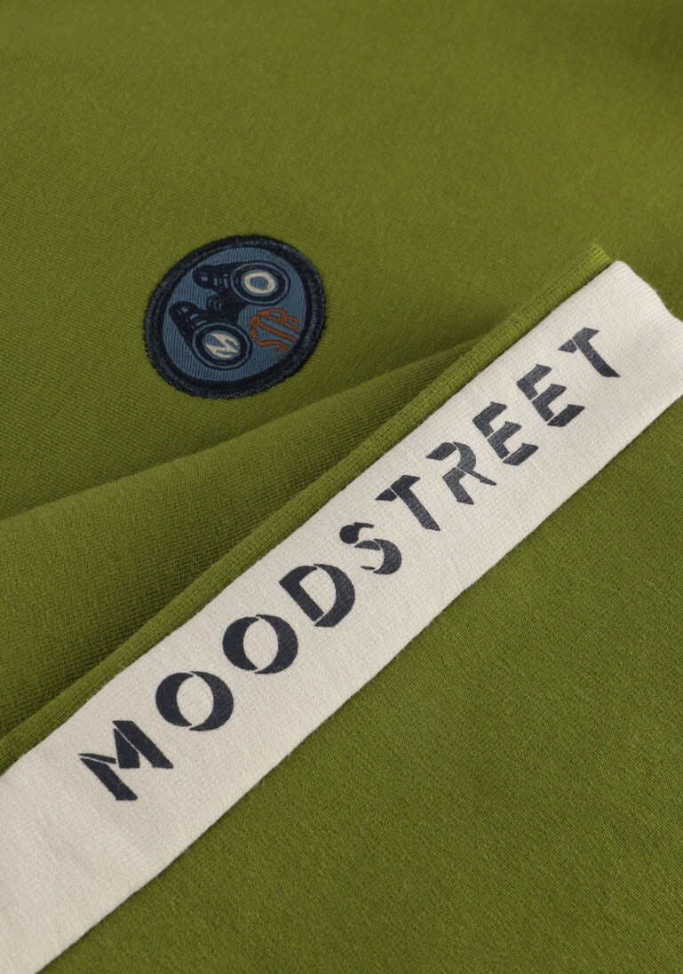 MOODSTREET groene moodstreet sweater sleeve stripe sweater