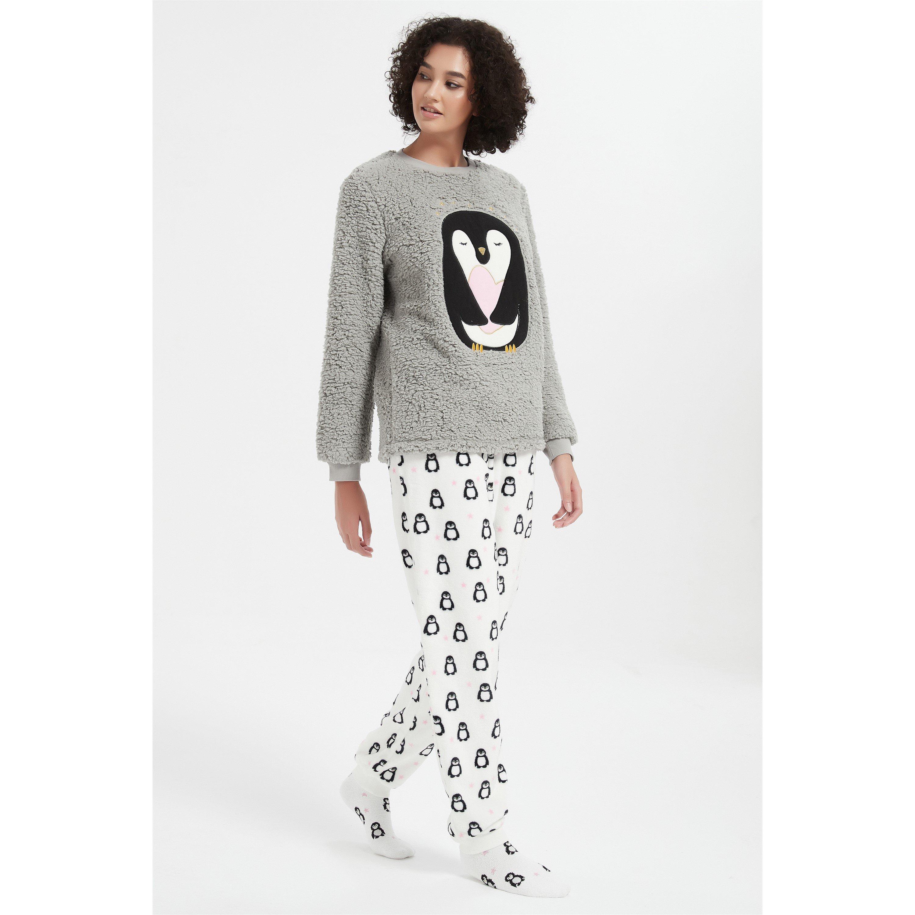 Linea Ladies Penguin Pyjama and Hot Water Bottle Gift Set