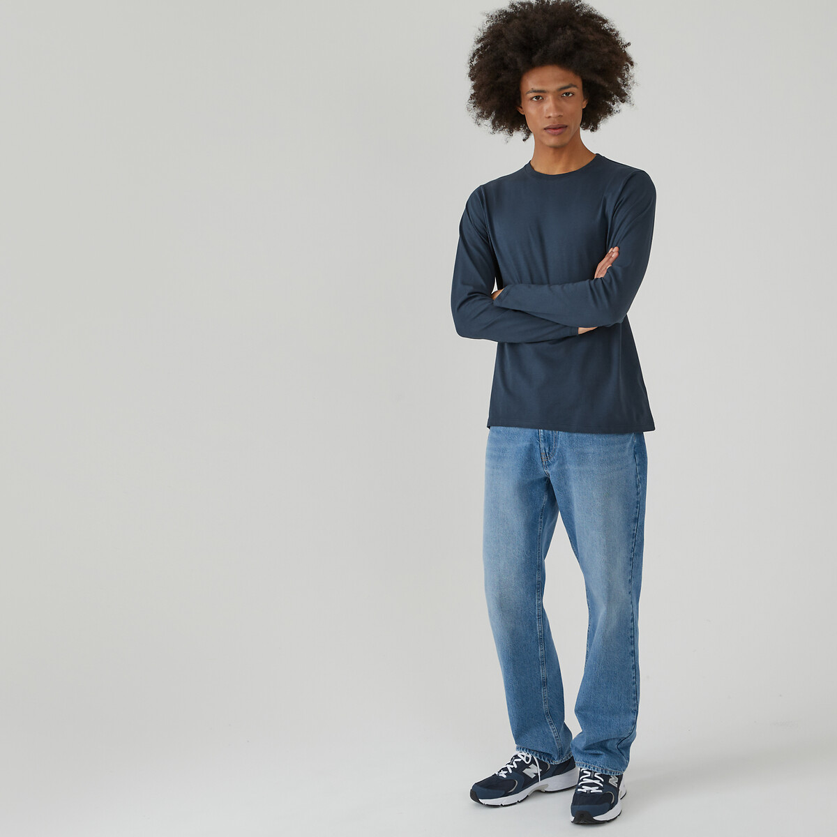 COLEÇÃO LA REDOUTE<br>Camiseta de gola redonda e mangas compridas