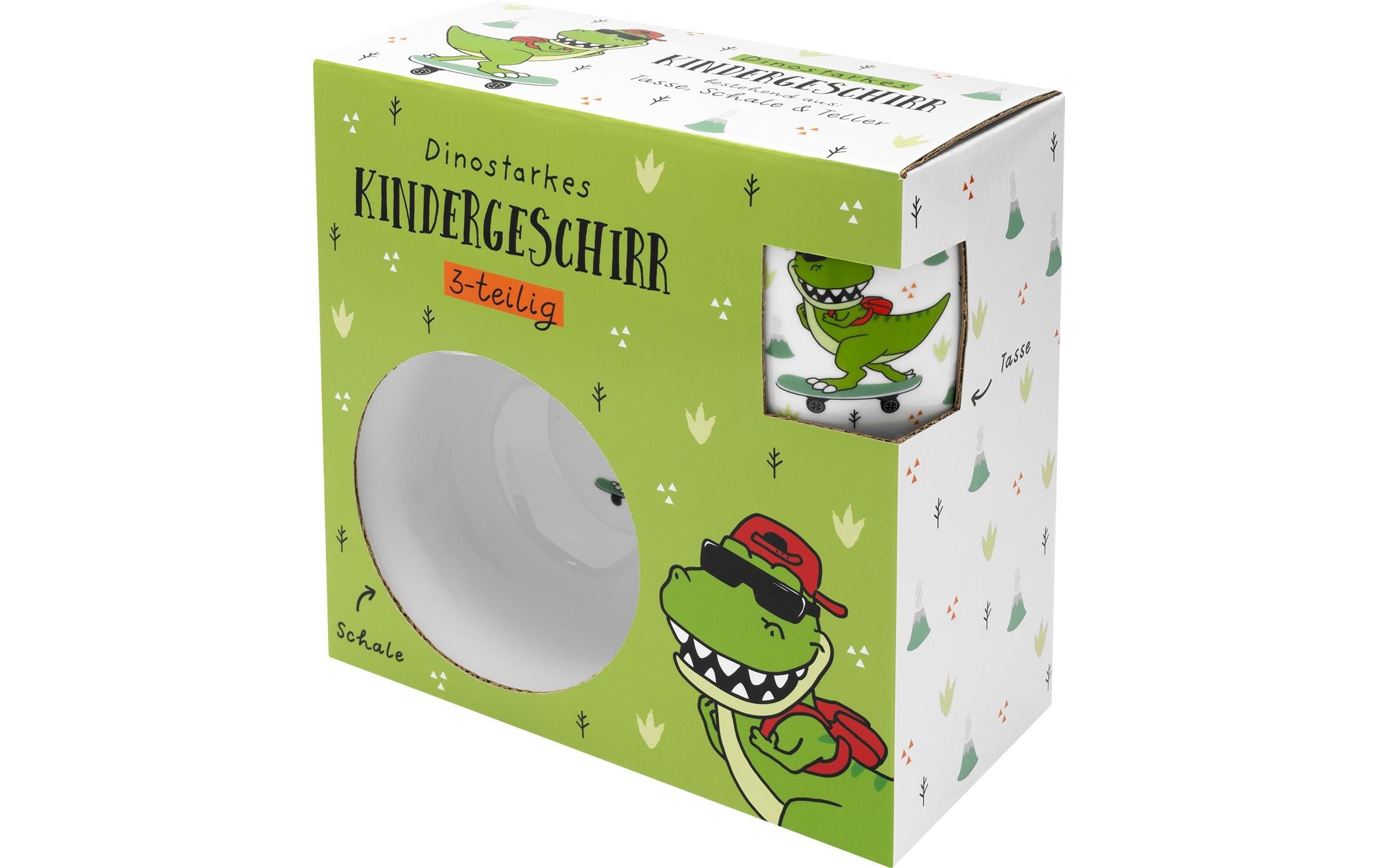 Kindergeschirrset Dinosaurier 3-teiligGeschirrset für Kinder