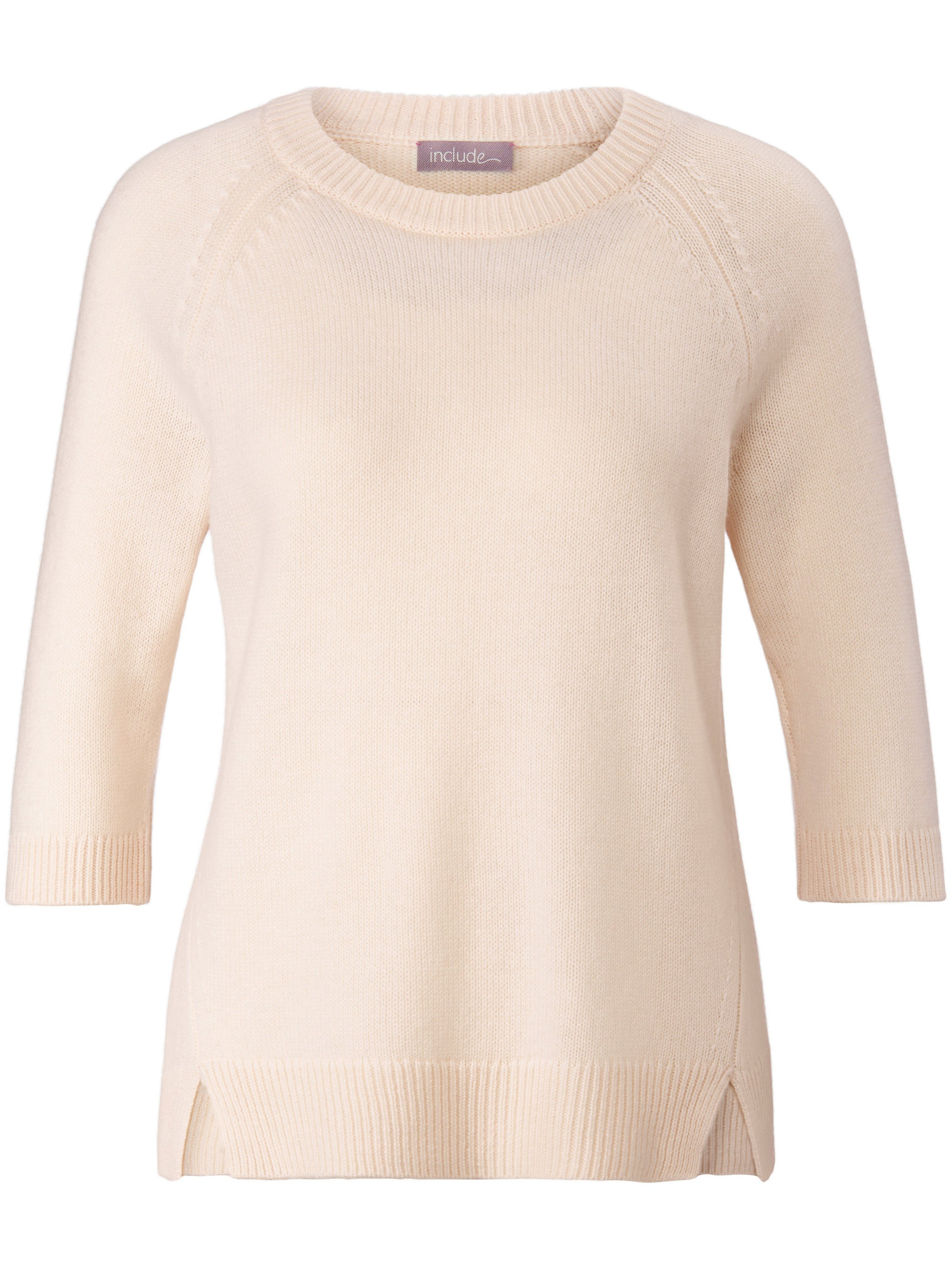 Rundhals-Pullover mit 3/4-Raglanarm