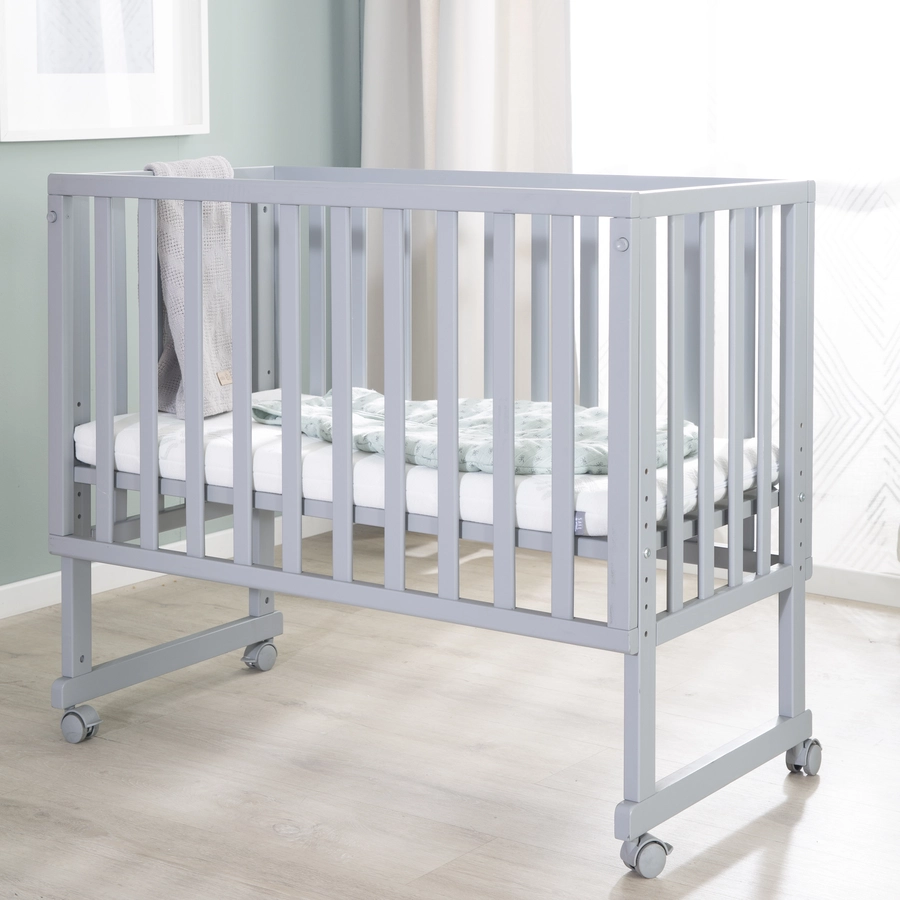 roba Stuben- und Beistellbett safe asleep® 3 in 1 taupe + Matratze