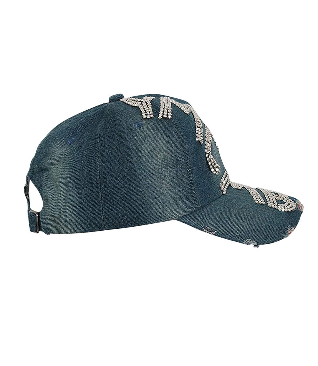 Casquette blue jean's strassée