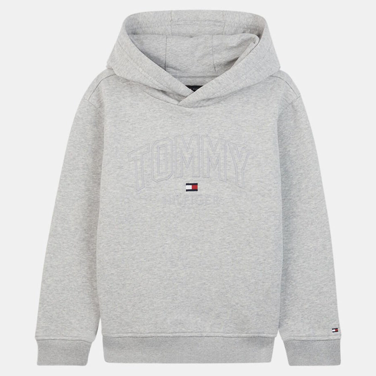 Tommy Hilfiger Sweat en Coton biologique mélangé à capuche et logo gris
