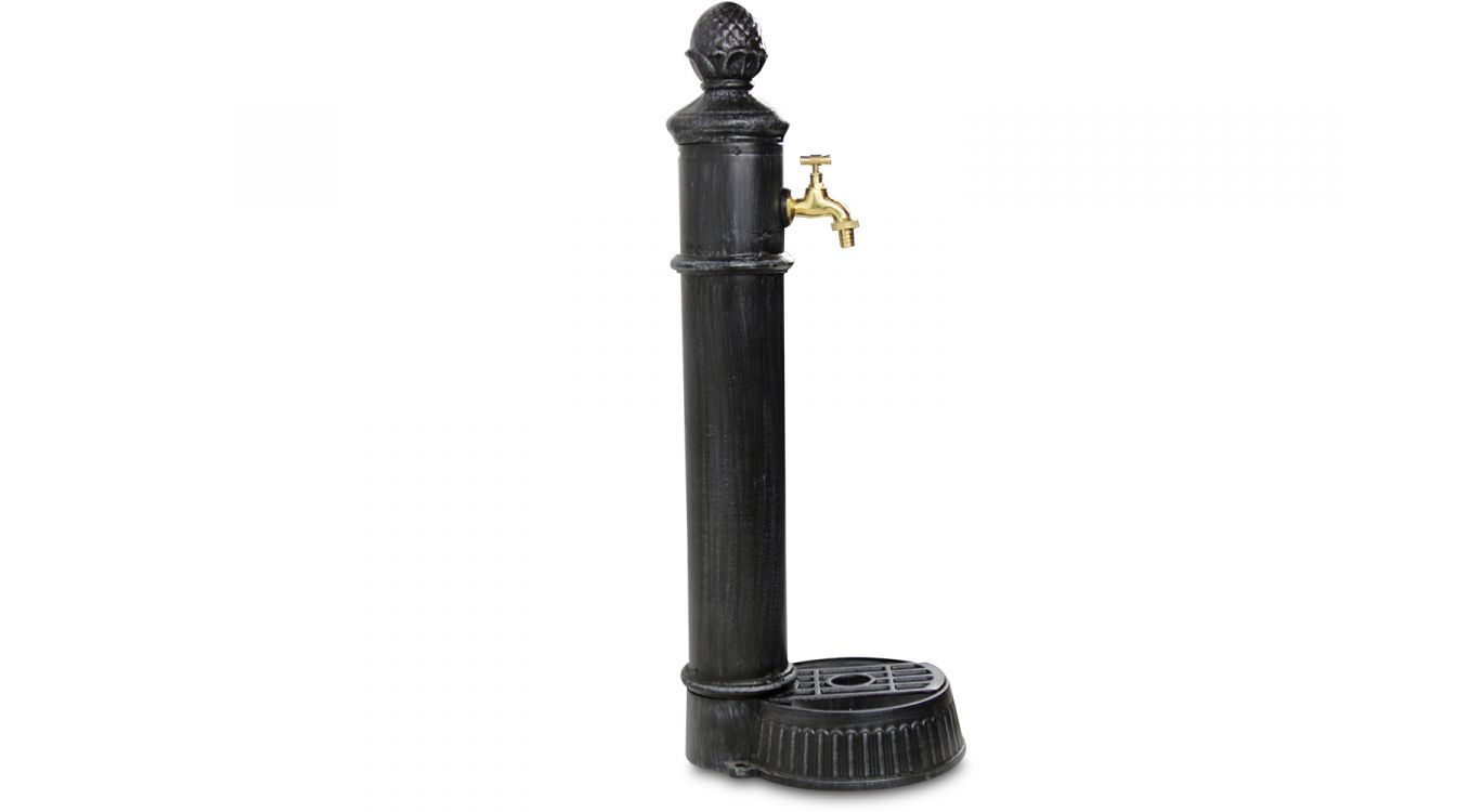 Fontaine de jardin aluminium, métal gris 26x32x84cm - aluminium-métal