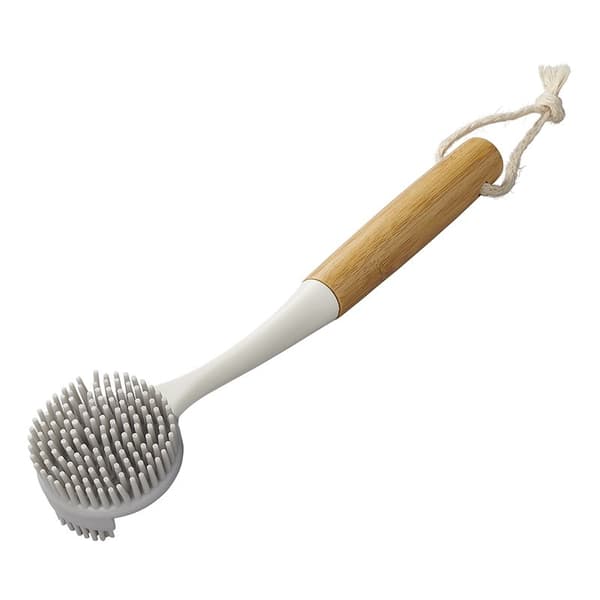 Oppvaskbørste silikon 30,5 cm Ø6 cm bambus
