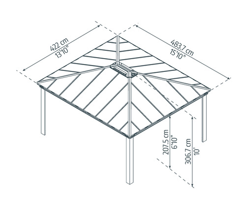 Gazebo Palram – Canopia Dallas 14x16 422 x 483,7 cm antraciet