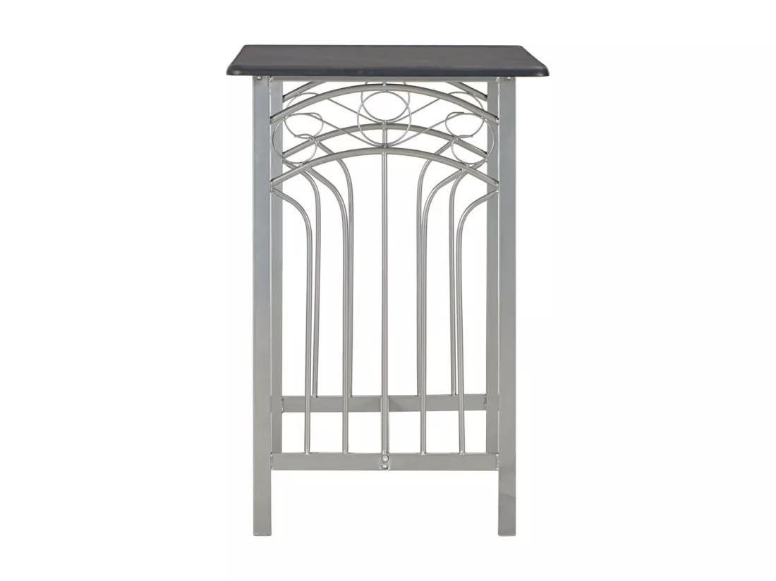Ensemble de bar 3 pcs Bois et acier Noir