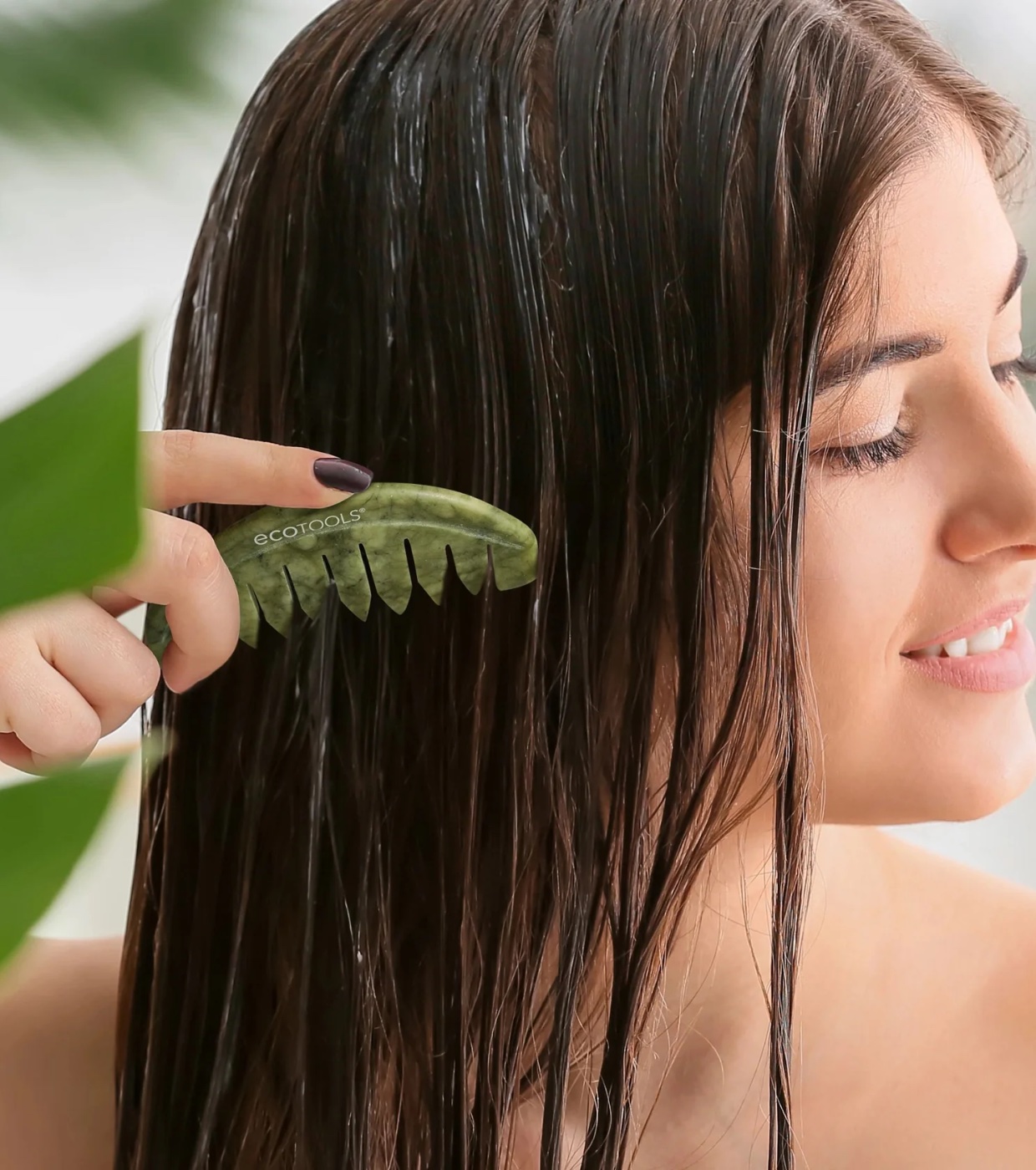 Ecotools - Pente Gua Sha para Couro Cabeludo Jade