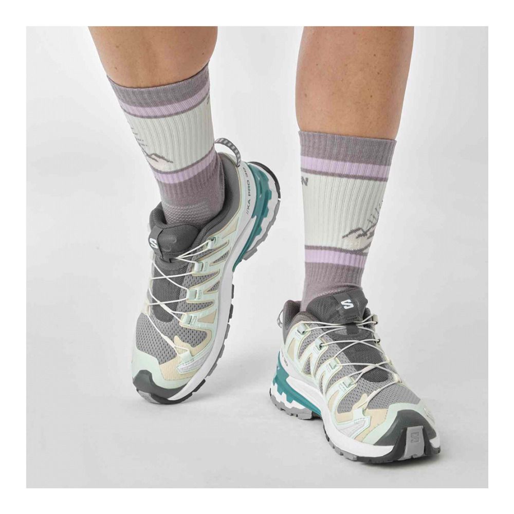 Salomon XA PRO 3D V9 - Chaussures trail Femme gull/white/bleached aqua