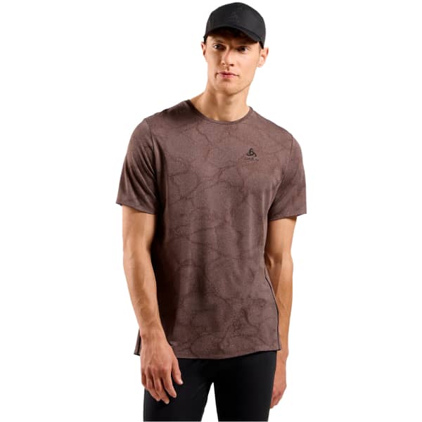 T-shirt running ODLO ZEROWEIGHT ENGINEERED CHILL-TEC T-SHIRT CREW NECK S/S FUDGE MELANGE
