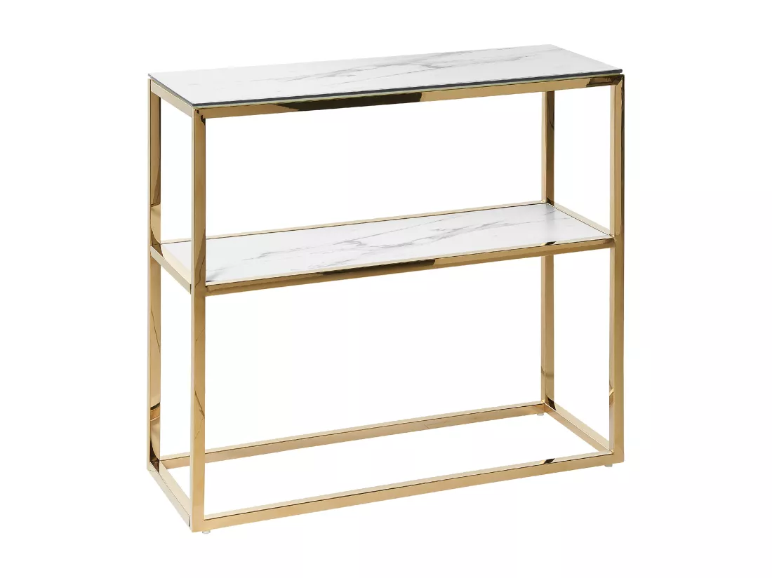 Console AZUSA Verre de sécurité Marbre blanc