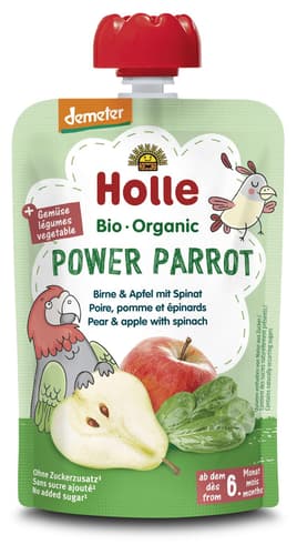 Holle BIO Power Parrot - Pouchy Birne mit Apfel & Spinat
