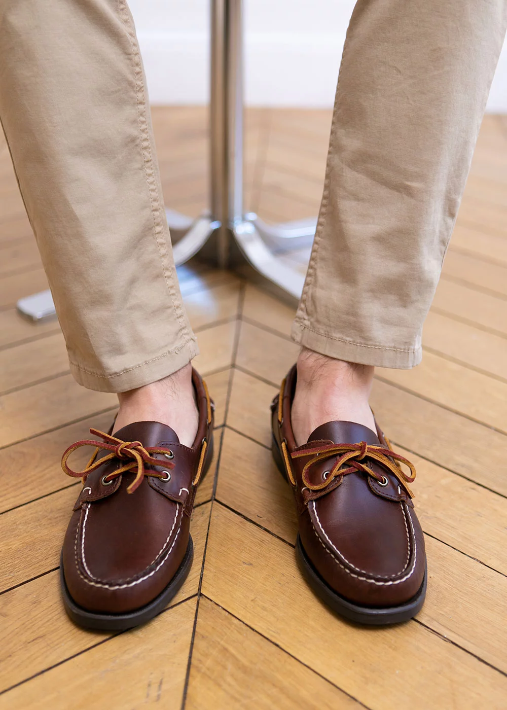DOCKSIDE PORTLAND CUIR MARRON SEMELLE MIEL