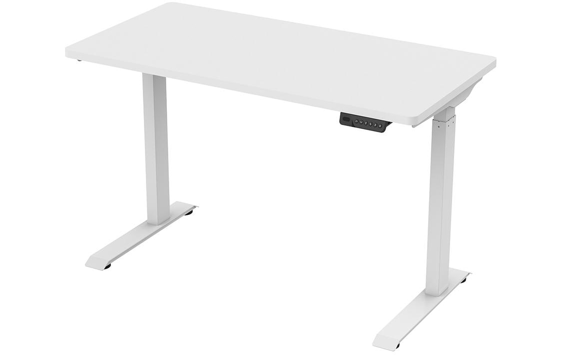 Stehtisch 120 x 60 cm, mit Tischplatte, Weiss<br>Höhenverstellbarer Bürotisch
