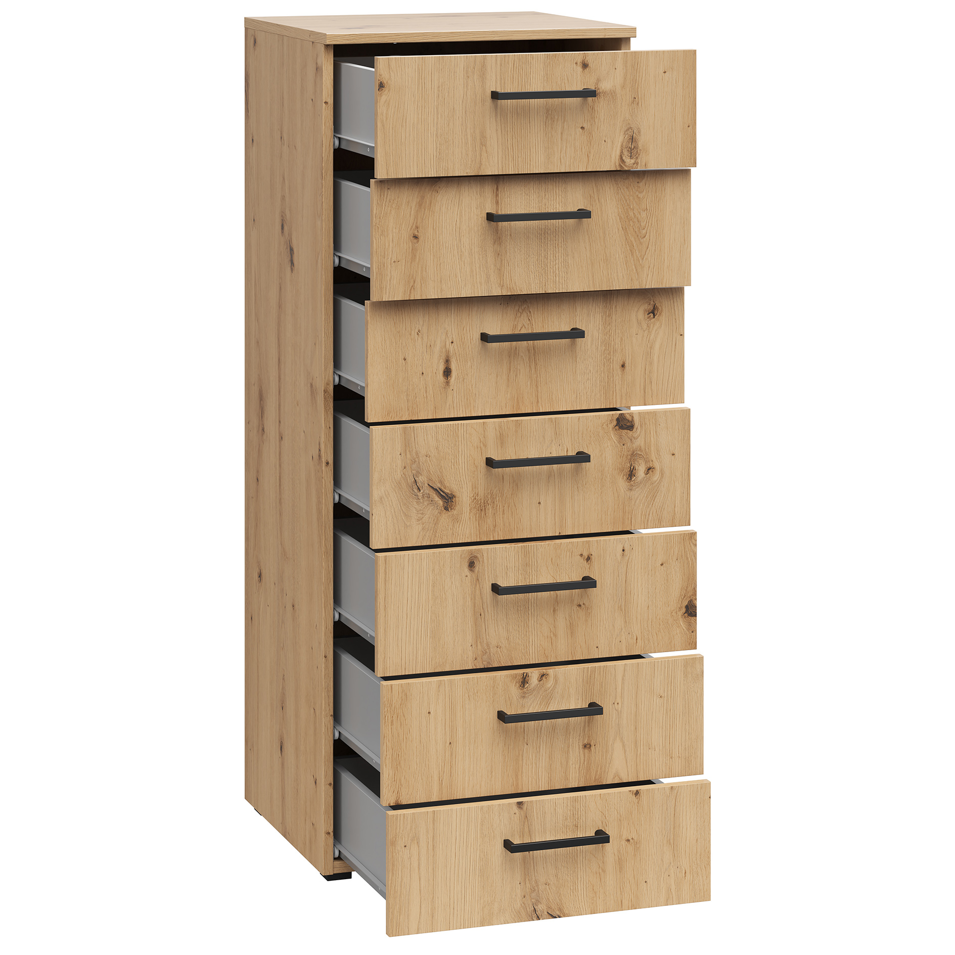 Kommode - Artisan Eiche - 7 Schubkästen - 45 cm