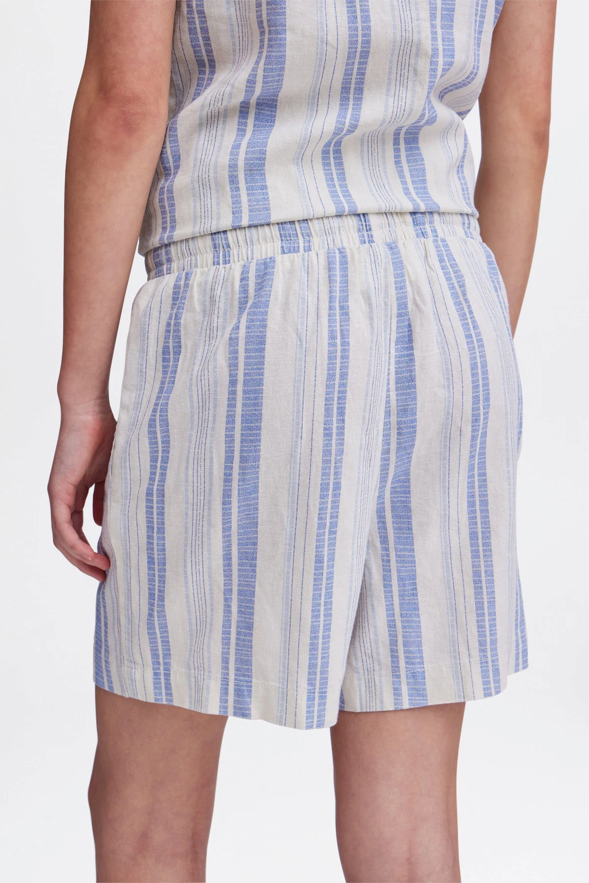 Ichi Ihlino Sho cashmere blue stripe aop