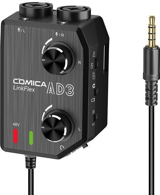 Comica - LinkFlex AD3 - Stereo-audiomixer - Voor Smartphones en Videocamera's