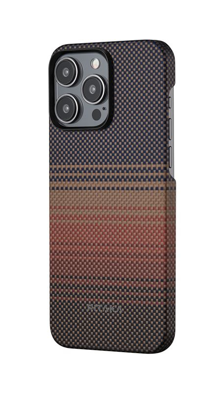 iPhone 15 Pro MagEZ 5 Fushion Weaving MagSafe Aramid Schutzhülle (KI1501SU) - Sunset (Rot / Schwarz)