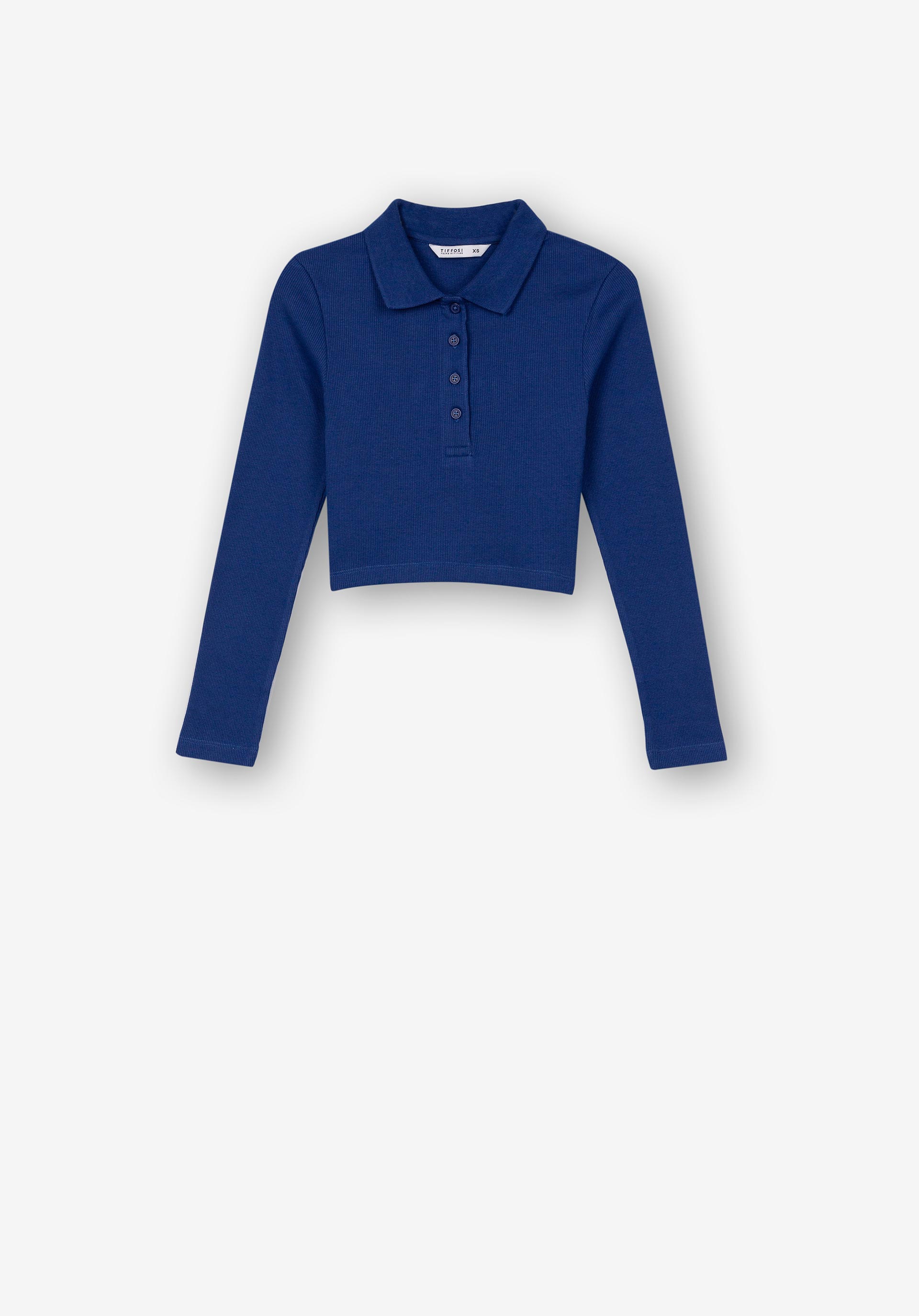 Polo Cropped de Manga Comprida