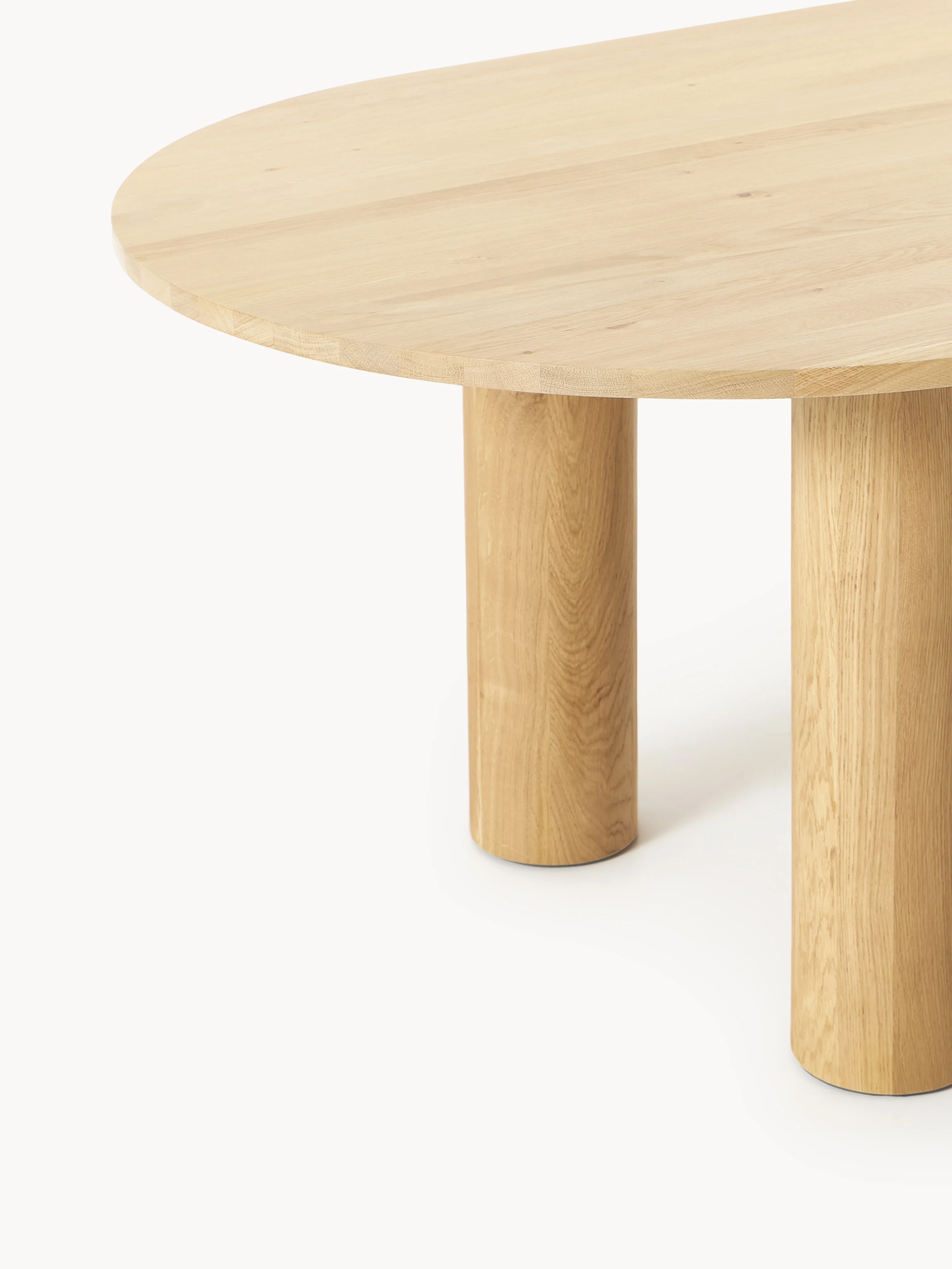 Ovale eettafel Dunia van eikenhout, in verschillende formaten