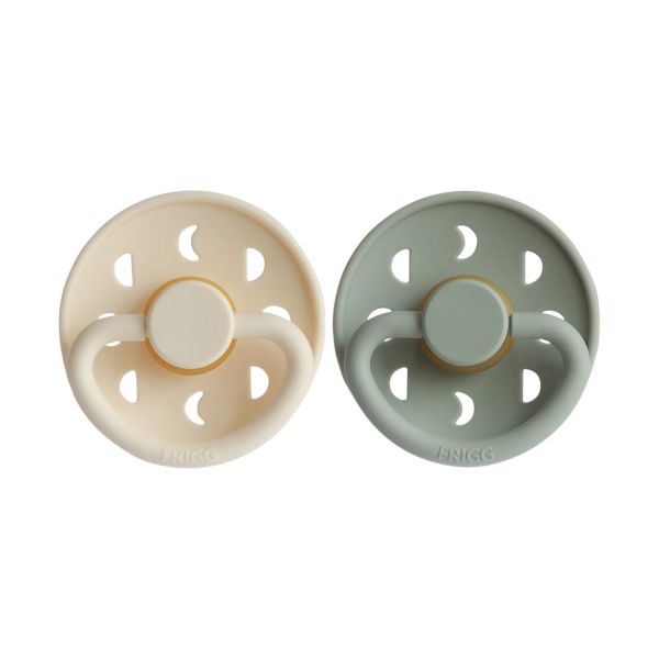FRIGG Moon Fopspeen Cream / Sage 6-18 Mnd 2 Stuks